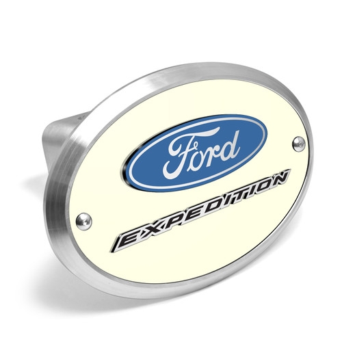 Ford Expedition 3D Logo Night Glow Luminescent Oval Billet Aluminum 2 inch Tow Hitch Cover