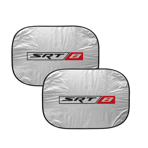SRT-8 Logo Dual Panels 2-28" x 24" Folding Windshield Sun Shade for Dodge Jeep