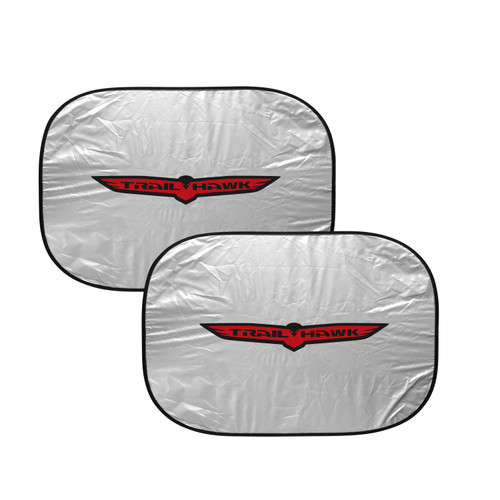 Jeep Trailhawk Logo Dual Panels 2-28" x 24" Easy Folding Windshield Sun Shade