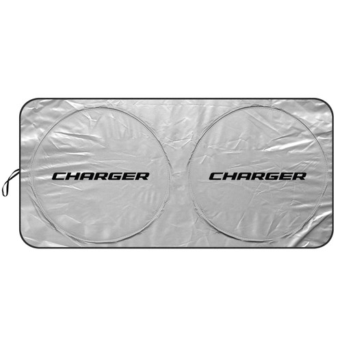 Dodge Charger Universal Fit One-Piece Easy Folding Silver Reflective Fabric Windshield Sun Shade (size: 64"x 32")