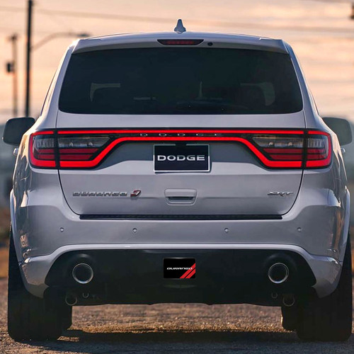 Dodge Durango UV Graphic Black Metal FacePlate on ABS Plastic 2 inch