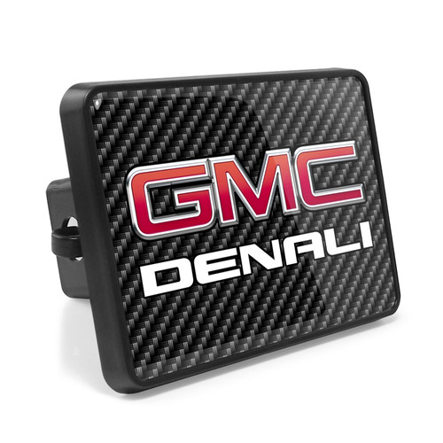 GMC Denali UV Graphic Carbon Fiber Look Metal Face-Plate on ABS Plastic 2 inch Tow Hitch Cover