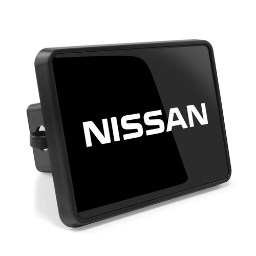 Nissan UV Graphic Black Metal Face-Plate on ABS Plastic 2 inch Tow Hitch Cover