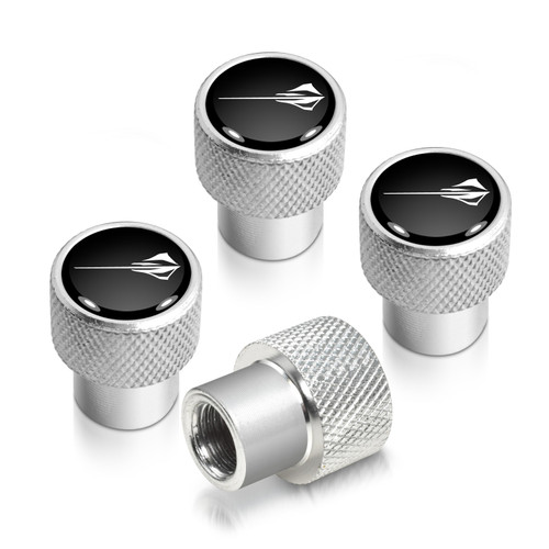 Chevrolet Corvette C8 Stingray Logo in Black on Shining Silver Aluminum Tire Valve Stem Caps Chevrolet Corvette C8 Stingray Logo in Black on Shining Silver Aluminum Tire Valve Stem Caps