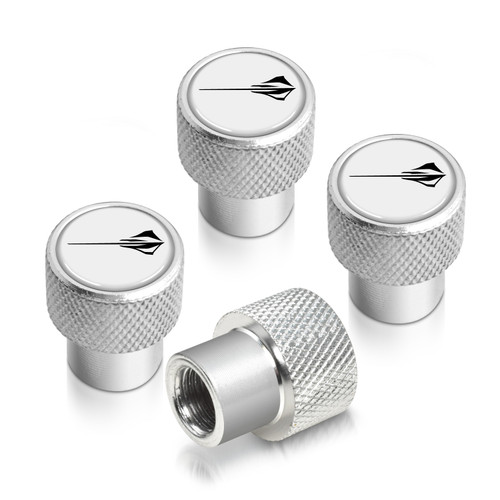 Chevrolet Corvette C8 Stingray Logo in White on Shining Silver Aluminum Tire Valve Stem Caps Chevrolet Corvette C8 Stingray Logo in White on Shining Silver Aluminum Tire Valve Stem Caps