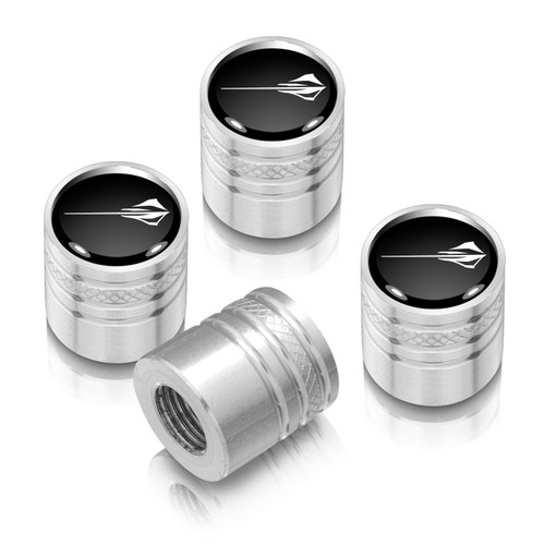 Chevrolet Corvette C8 Stingray Logo in Black on Shining Silver Aluminum Cylinder-Style Tire Valve Stem Caps Chevrolet Corvette C8 Stingray Logo in Black on Shining Silver Aluminum Cylinder-Style Tire Valve Stem Caps