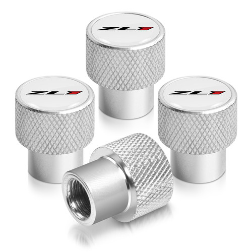 Chevrolet Camaro ZL1 Logo White on Shining Silver Aluminum Tire Valve Stem Caps Chevrolet Camaro ZL1 Logo White on Shining Silver Aluminum Tire Valve Stem Caps