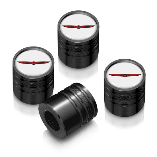 Jeep Trailhawk in White on Black Aluminum Cylinder-Style Tire Valve Stem Caps