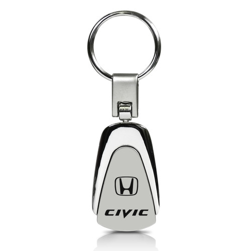 Honda Civic Chrome Metal Tear Drop Auto Key Chain