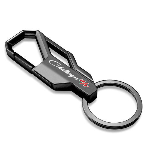 Dodge Challenger R/T Classic Gunmetal Black Carabiner Snap Hook Metal Key Chain
