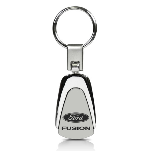 Ford Fusion Chrome Metal Tear Drop Auto Key Chain, Official Licensed