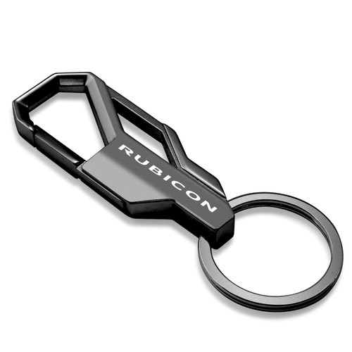 Jeep Rubicon Wrangler Gunmetal Black Carabiner-style Snap Hook Metal Key Chain