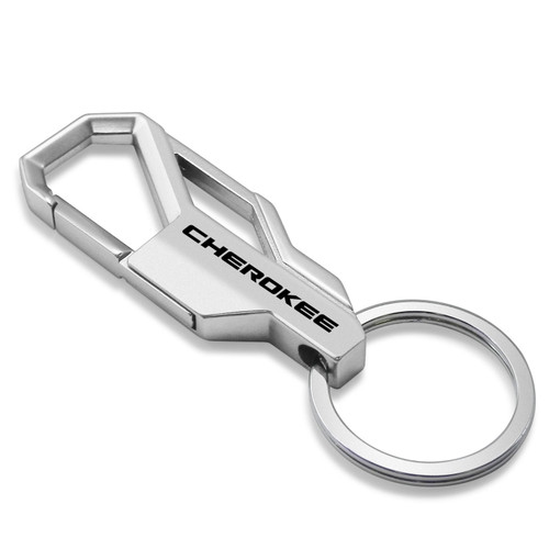 Jeep Cherokee Silver Carabiner-style Snap Hook Metal Key Chain