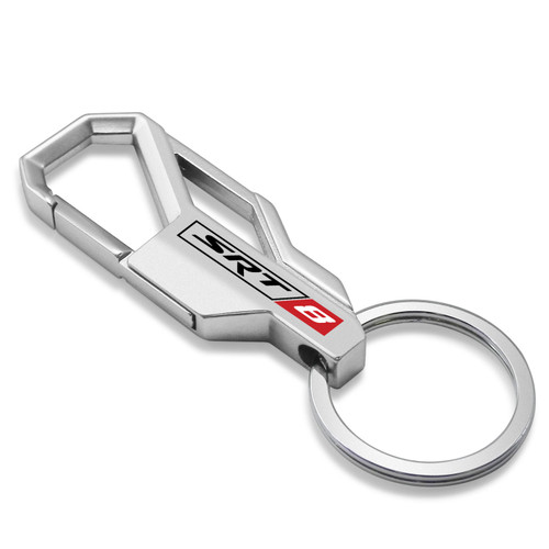 SRT-8 Logo Silver Carabiner-style Snap Hook Metal Key Chain for Dodge Jeep RAM