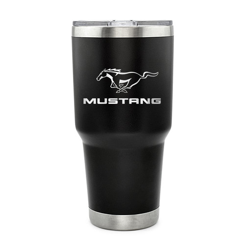 Ford Mustang 30 oz Dual-Wall Vaccum Sealed Black Stainless Steel Travel Tumbler Mug