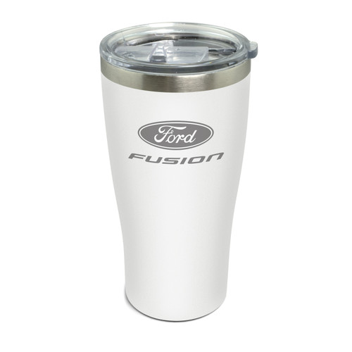Ford Fusion Laser Etched Logo White Stainless Steel Travel Tumbler Mug