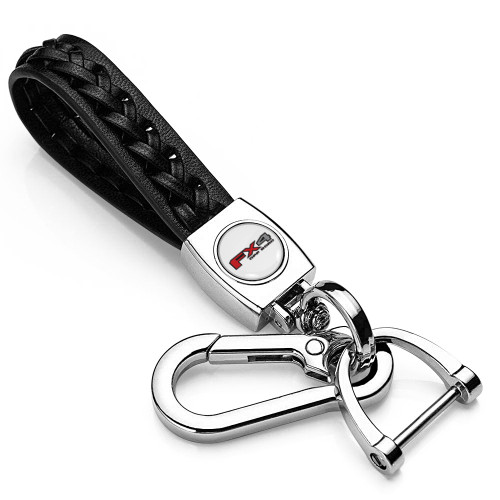 Ford F-150 FX4 Off Road in White Braided Rope Style Genuine Leather Key Chain