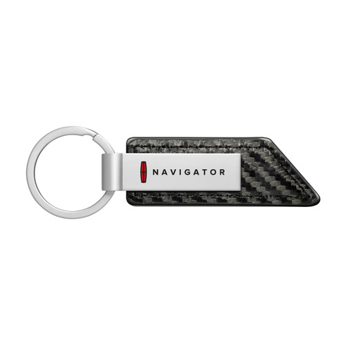 Lincoln in Red Navigator Carbon Fiber Texture Black PU Leather Strap Key Chain
