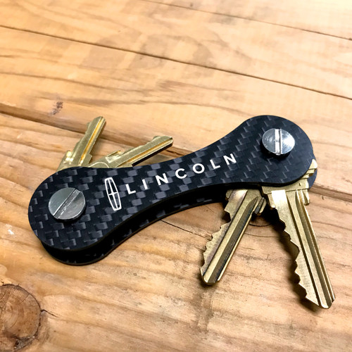 Lincoln Logo Real Carbon Fiber Key Organizer Holder Key Chain