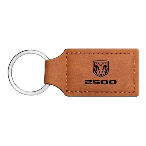 RAM 2500 Logo Rectangular Brown Leather Key Chain RAM 2500 Logo Rectangular Brown Leather Key Chain