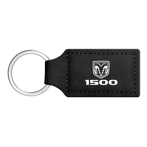 RAM 1500 Logo Rectangular Black Leatherette Key Chain