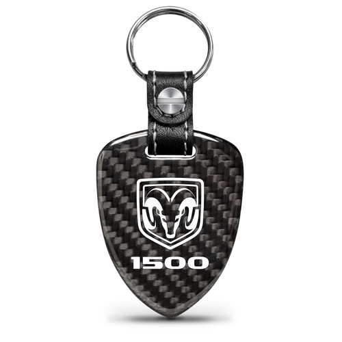 RAM 1500 Real Black Carbon Fiber Large Shield-Style Key Chain