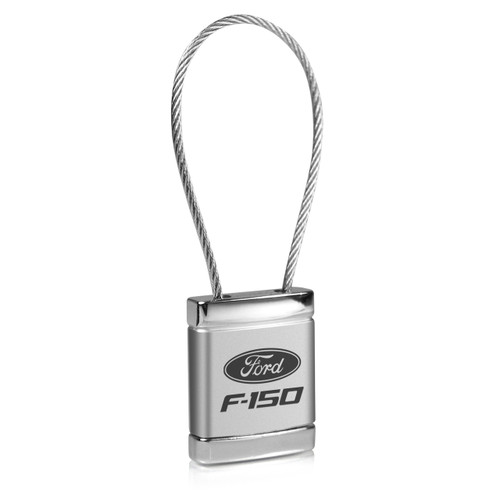 Ford F-150 Logo Metal Silver Chrome Cable Car Key Chain Ring Fob