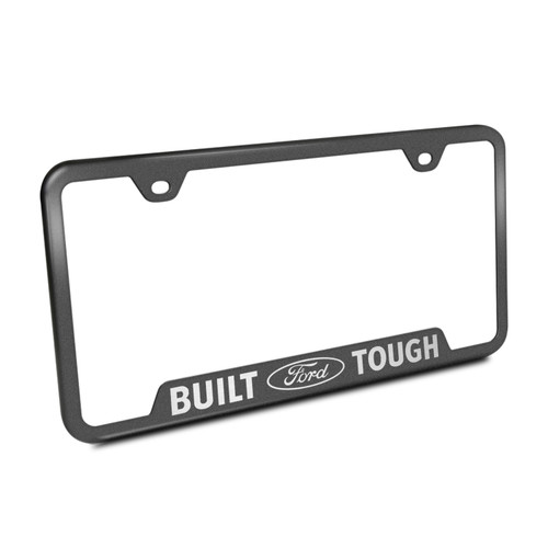 Built Ford Tough 50 States Stainless Steel Rugged Style Black License Plate Frame