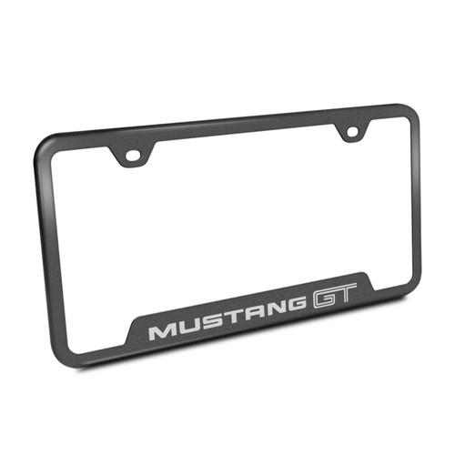 Ford Mustang GT 50 States Stainless Steel Rugged Style Black License Plate Frame Made in USA