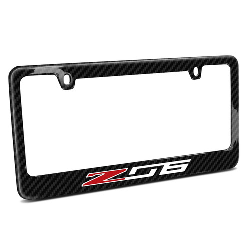 Chevrolet Corvette C7 Z06 Black Real 3K Carbon Fiber Glossy Finish License Plate Frame
