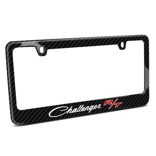Dodge Challenger R/T Classic Black Real 3K Carbon Fiber Glossy Finish License Plate Frame