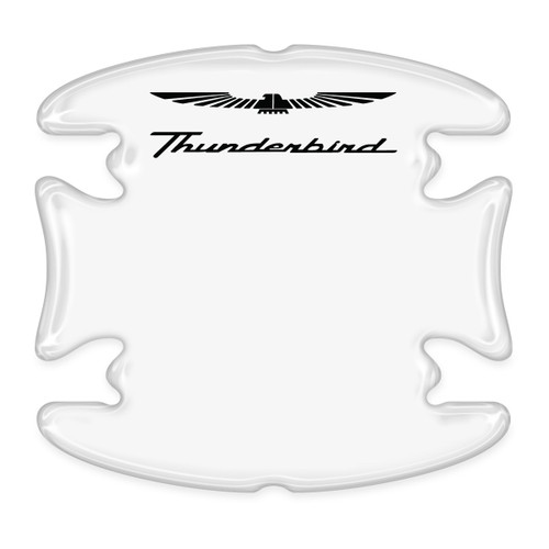Ford Thunderbird Universal Car Door Handle Cup Protector Clear Decal Stickers, Pair