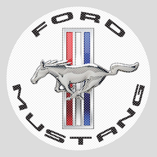 Ford Mustang Circle Logo Perforated Unobstructed View 18" Vinyl Window Film Adhesive Wrap Graphic Decal