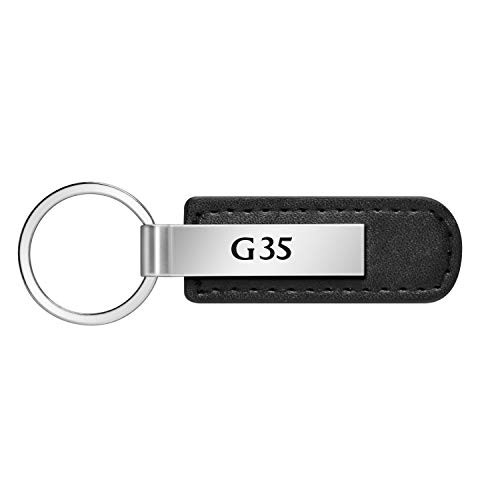 Infiniti G35 Silver Metal Black PU Leather Strap Key Chain