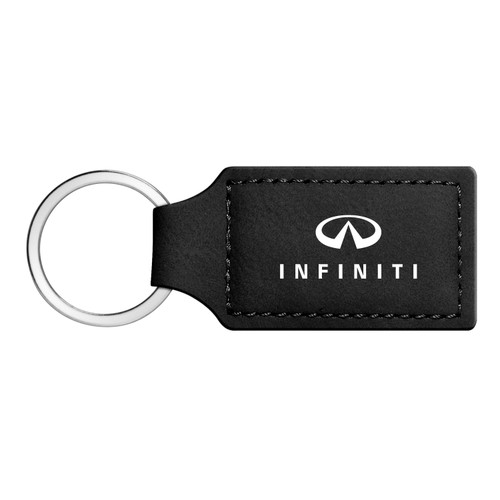 Infiniti Logo Rectangular Black Leatherette Key Chain