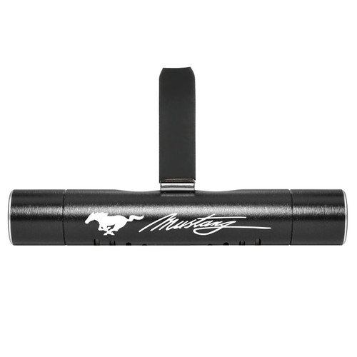 Ford Mustang Script Car AC Vent Air Freshener Black Clip with adjustable window and 10 Refill Sticks