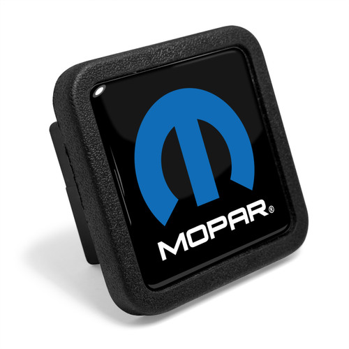 Mopar Logo Black Rubber Heavy-Duty 2" Trailer Tow Hitch Receiver Cover for Class 3 and Class 4