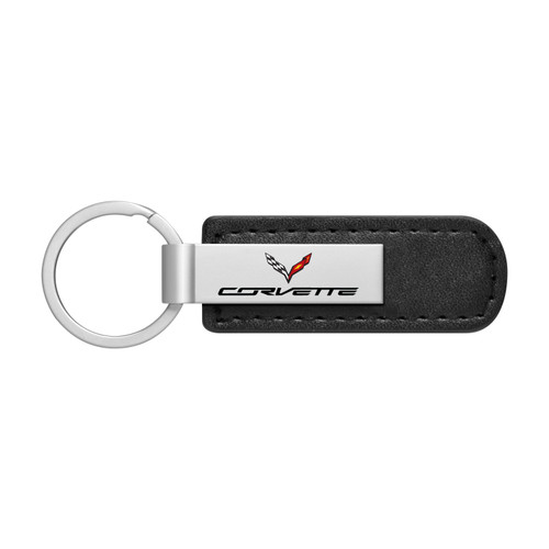 Chevrolet Corvette C7 Black PU Leather Strap Key Chain