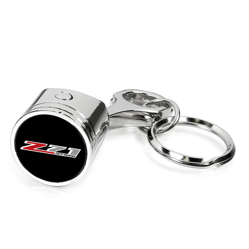 Chevrolet Z71 Off-Road Logo Engine Piston Style Chrome Metal Key Chain