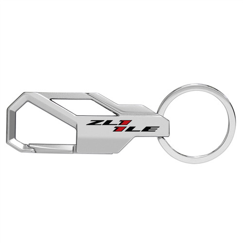 Chevrolet Camaro ZL1-1LE Silver Carabiner-style Snap Hook Metal Key Chain