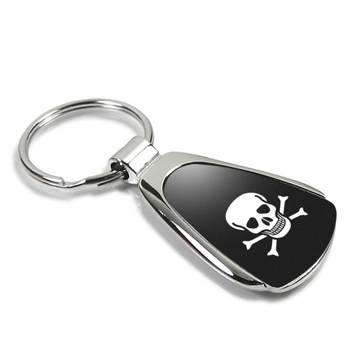 Skull Black Tear Drop Key Chain