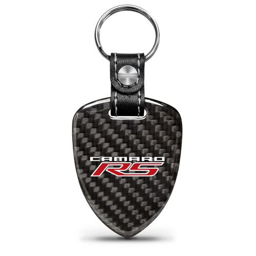 Chevrolet Camaro RS Real Black Carbon Fiber Large Shield-Style Key Chain