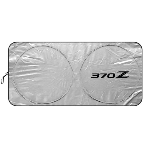 Nissan 370Z Universal Fit One-Piece Easy Folding Silver Reflective Fabric Windshield Sun Shade (size: 64"x 32")