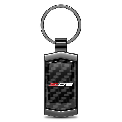 Chevrolet Corvette C7 Z06 Real Black Carbon Fiber Gunmetal Black Case Key Chain