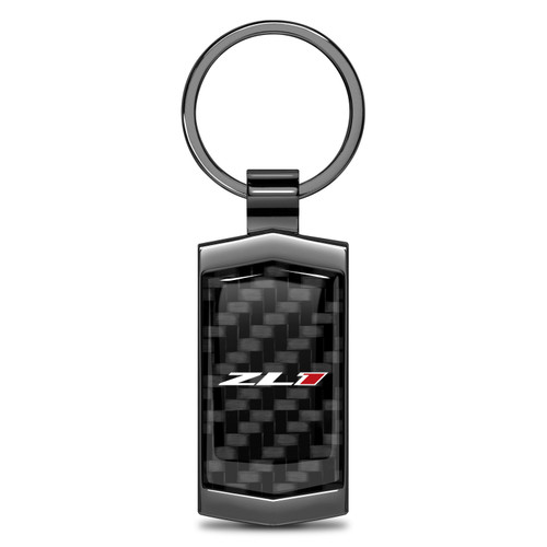Chevrolet Camaro ZL1 Real Black Carbon Fiber Gunmetal Black Case Key Chain