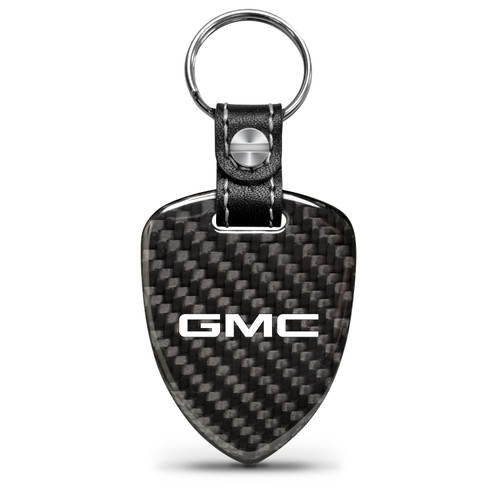 GMC Real Black Carbon Fiber Large Shield-Style Key Chain