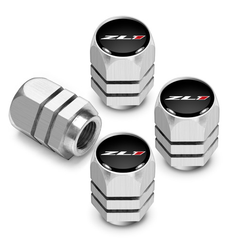 Chevrolet Camaro ZL1 Logo in Black on Silver Hexagon Shape Aluminum Tire Valve Stem Caps Chevrolet Camaro ZL1 Logo in Black on Silver Hexagon Shape Aluminum Tire Valve Stem Caps
