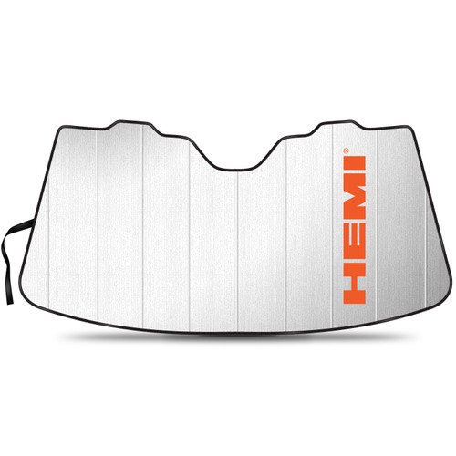 HEMI Logo Universal Fit Enforced Stand-Up Auto Windshield Sun Shade at Standard Size 54"x 27.5"
