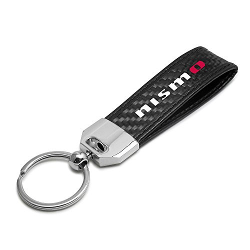 Nissan NISMO Real Carbon Fiber Leather Strap Key Chain with Black stitching Nissan NISMO Real Carbon Fiber Leather Strap Key Chain with Black stitching