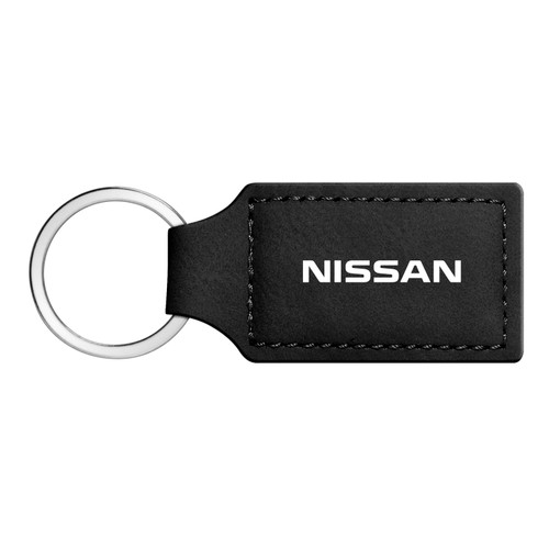 for Nissan Name Rectangular Black Leatherette Key Chain